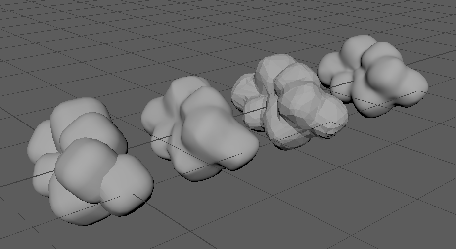 Variations de formes de nuages en 3D